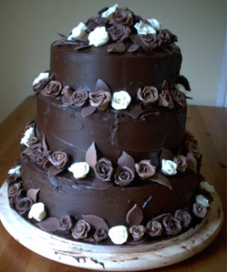 Brown and White Chocolate Wedding Cake Picture